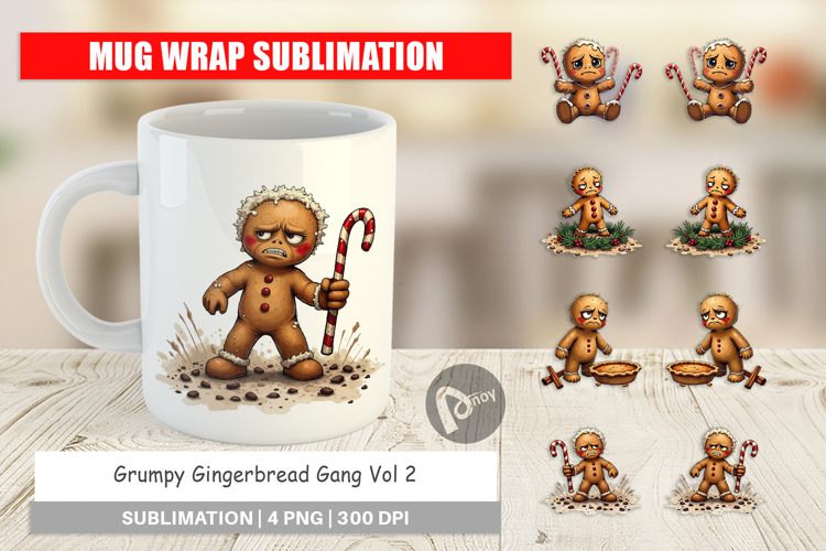 Mug Wrap Grumpy Gingerbread Gang
