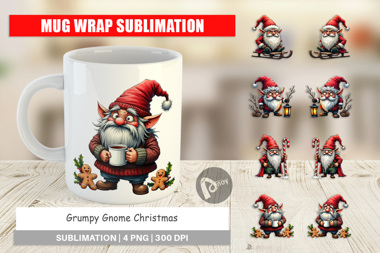 Mug Wrap Grumpy Gnome Christmas