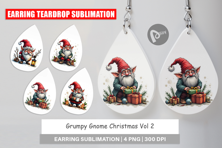 Earring Grumpy Gnome Christmas