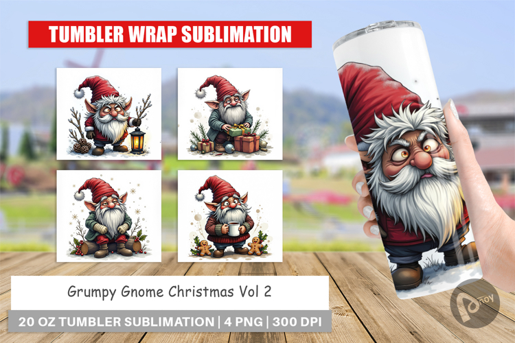 Tumbler Grumpy Gnome Christmas