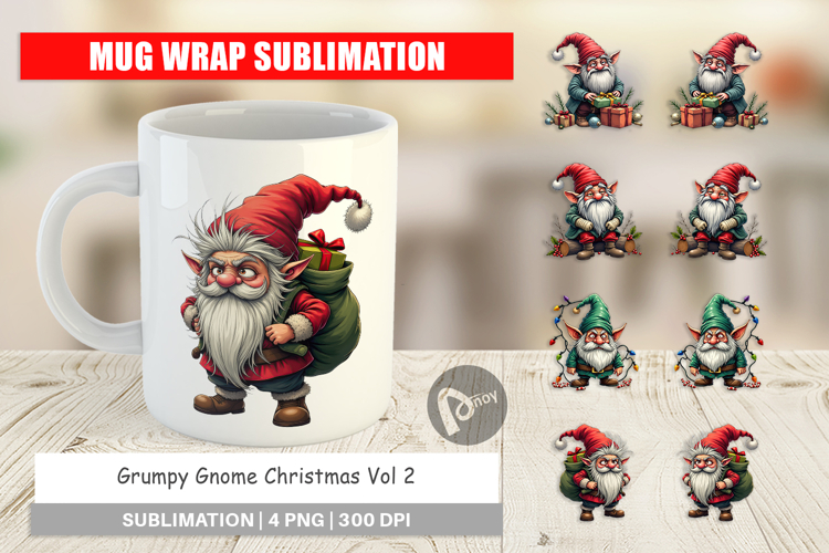 Mug Wrap Grumpy Gnome Christmas