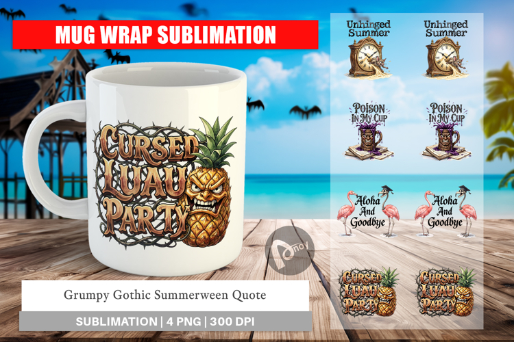 Grumpy Gothic Summerween Mug Wrap