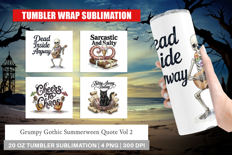 Grumpy Gothic Summerween Tumbler