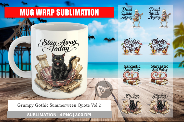 Grumpy Gothic Summerween Mug Wrap