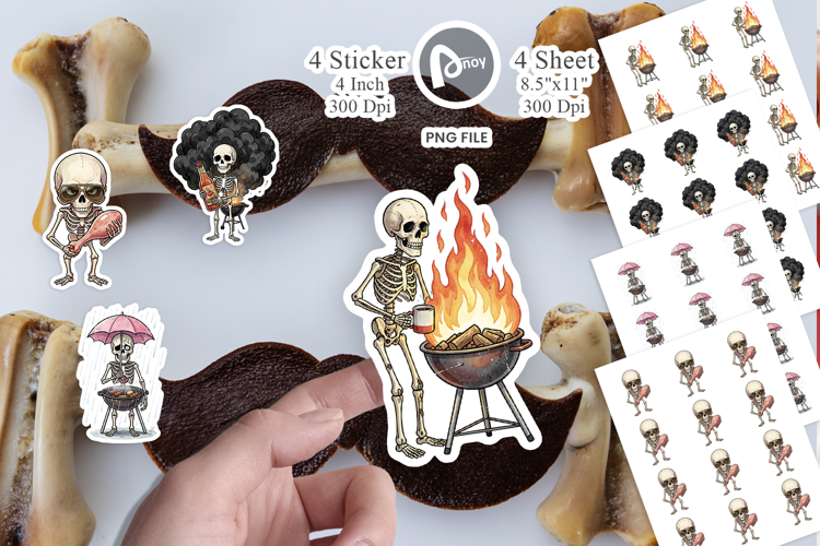 Grumpy Grill Dad Bone Sticker