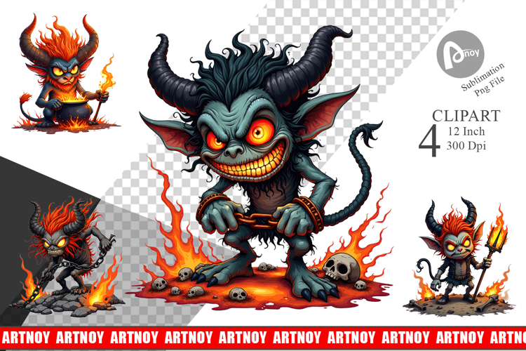 Grumpy Demon Clipart