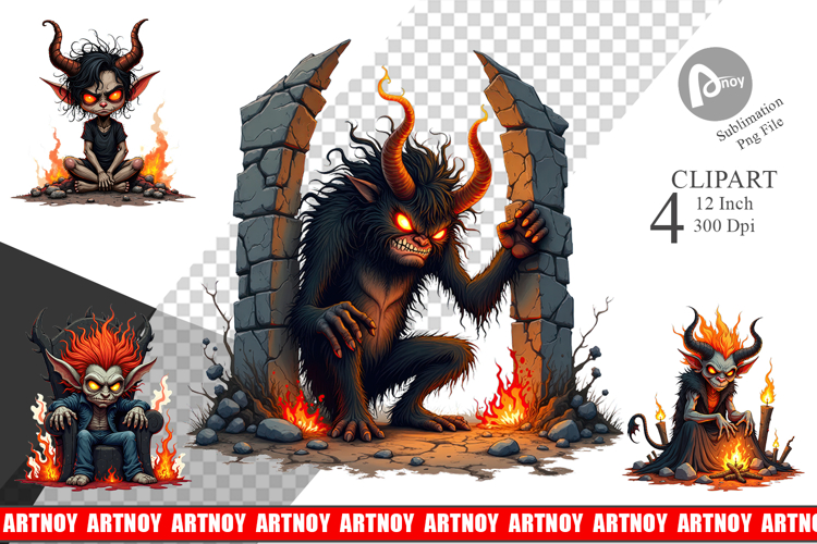 Grumpy Demon Clipart