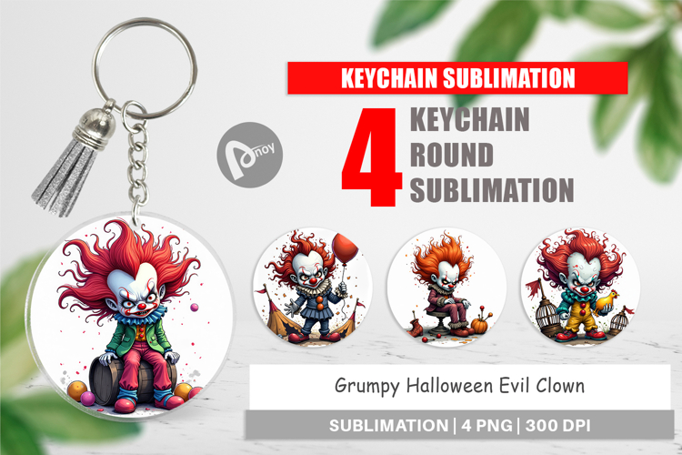 Keychain Grumpy Clown