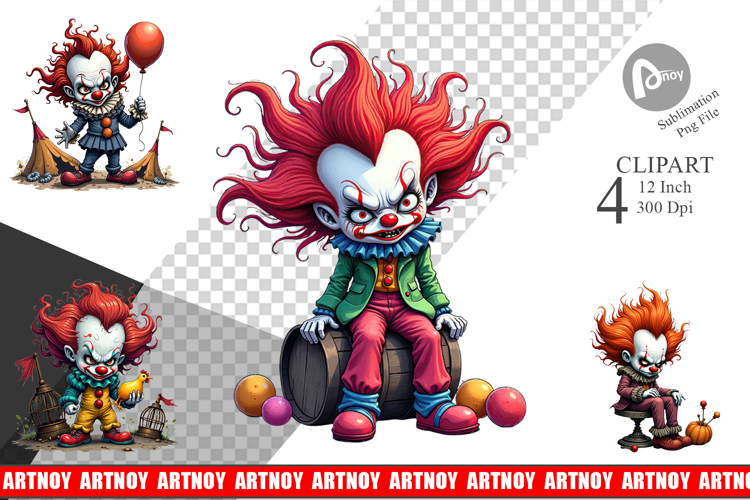 Grumpy Clown Clipart