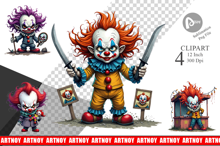 Grumpy Clown Clipart