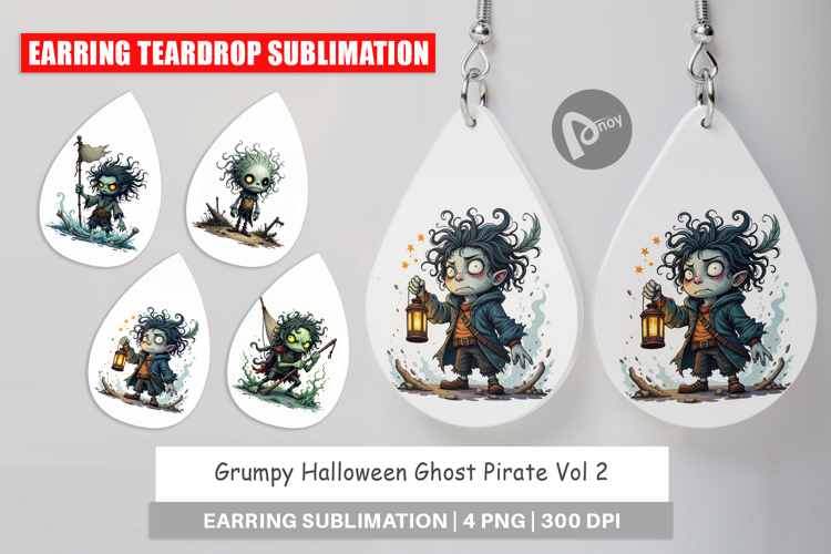 Earring Grumpy Pirate Ghost