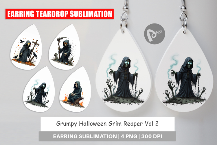 Earring Grumpy Grim Reaper