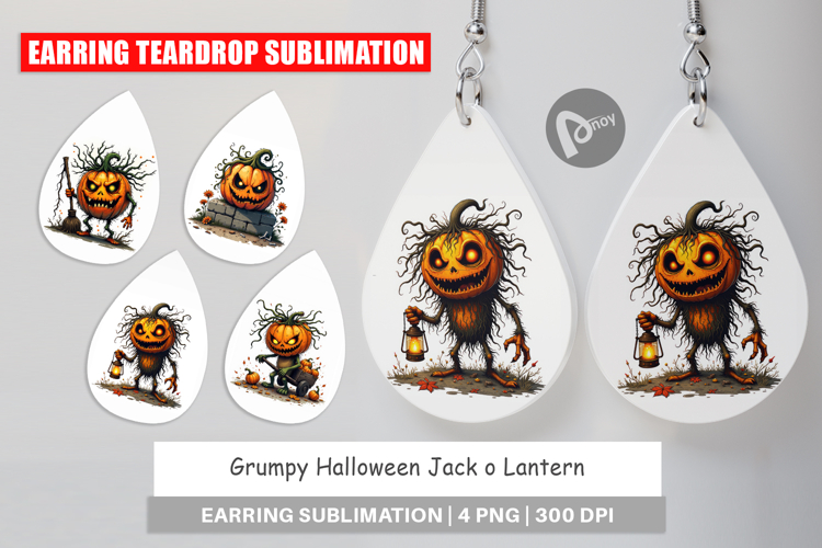 Earring Grumpy Jack o Lantern