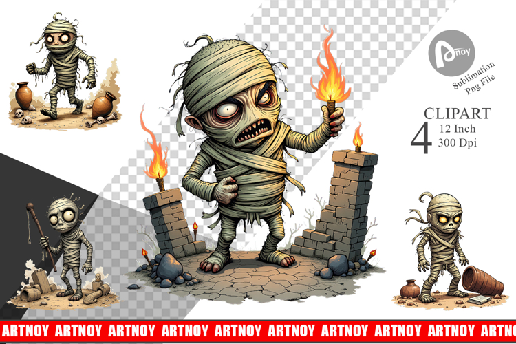 Grumpy Mummy Clipart