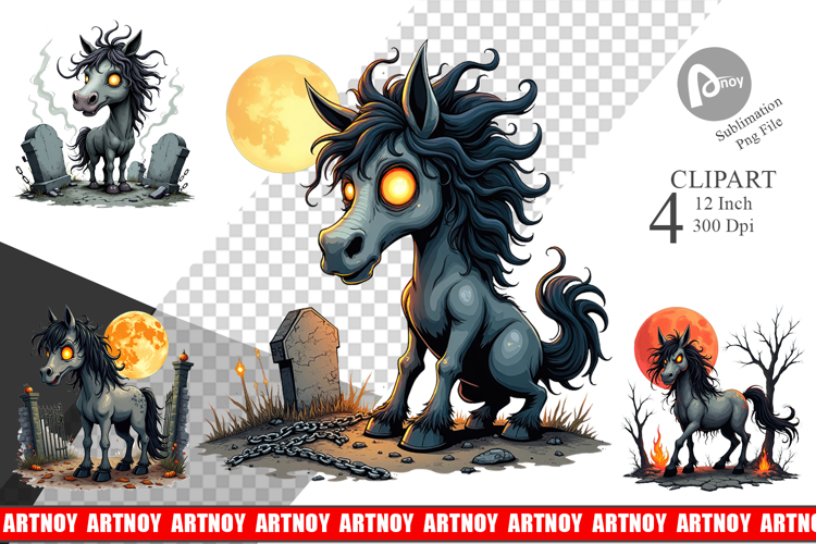 Grumpy Phantom Horse Clipart