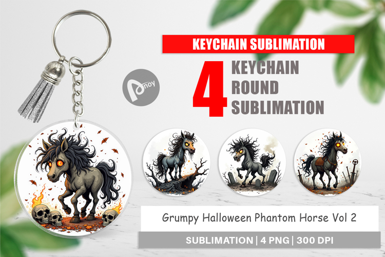 Keychain Grumpy Phantom Horse