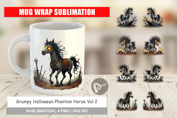 Mug Wrap Grumpy Phantom Horse example image 1