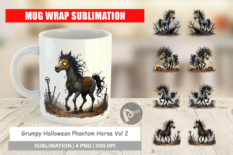 Mug Wrap Grumpy Phantom Horse