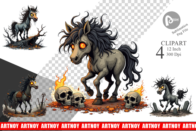 Grumpy Phantom Horse Clipart