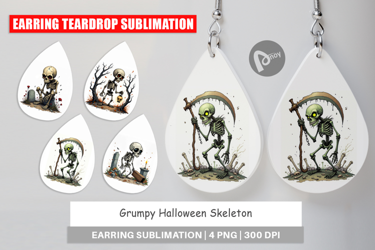 Earring Grumpy Skeleton