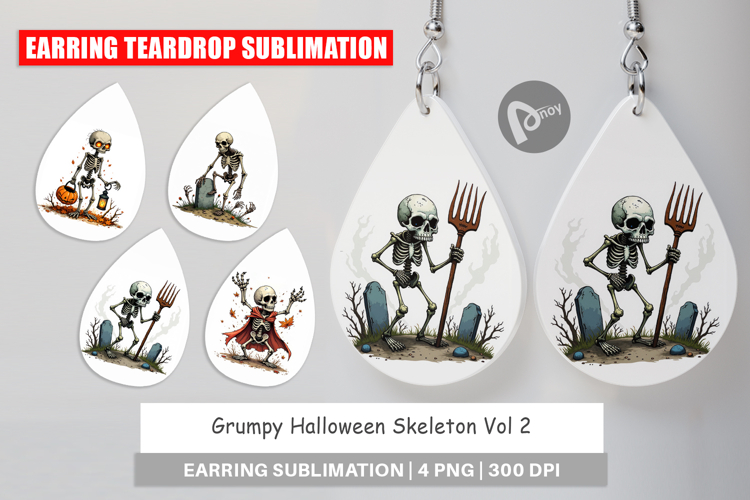 Earring Grumpy Skeleton