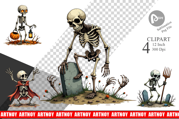 Grumpy Skeleton Clipart
