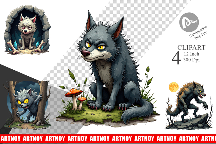 Grumpy Werewolf Clipart