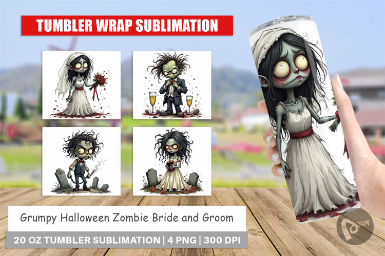 Tumbler Grumpy Zombie Couple