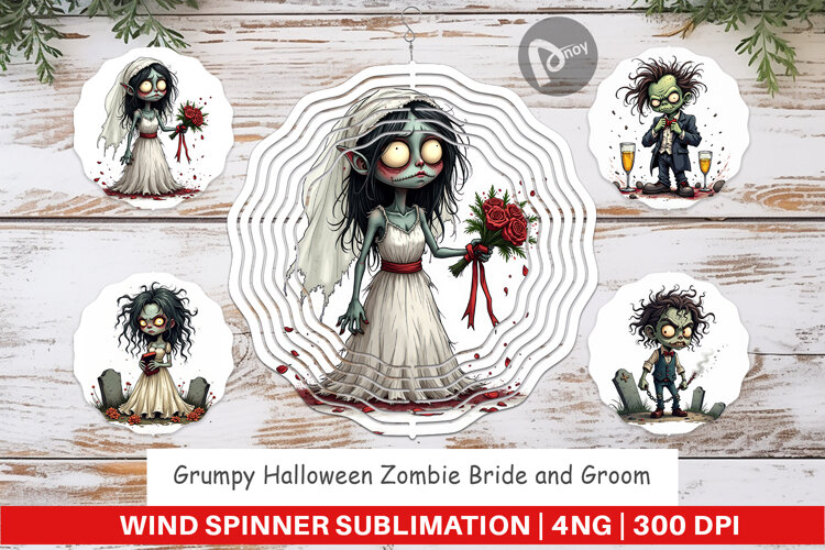 Wind Spinner Grumpy Zombie Couple example image 1