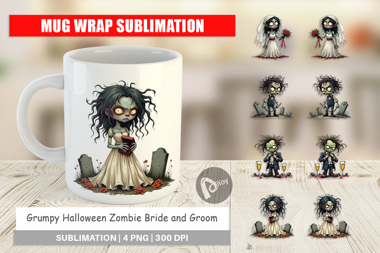 Mug Wrap Grumpy Zombie Couple