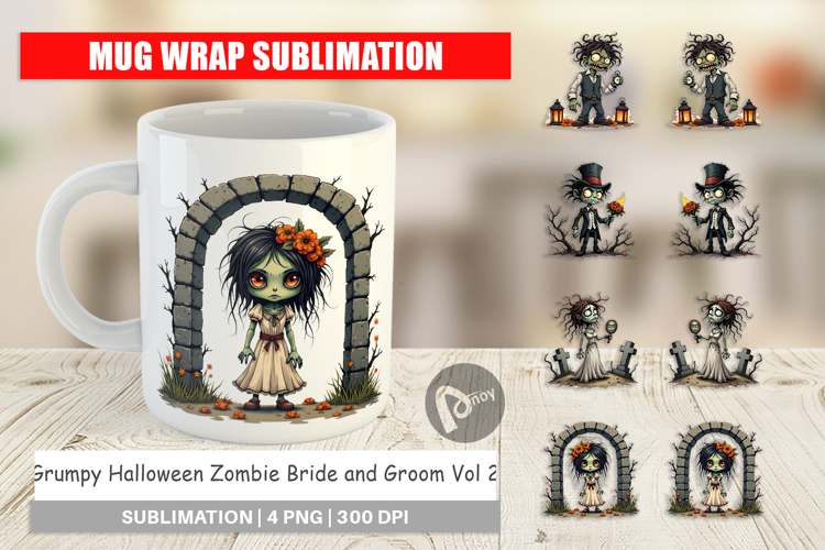 Mug Wrap Grumpy Zombie Couple