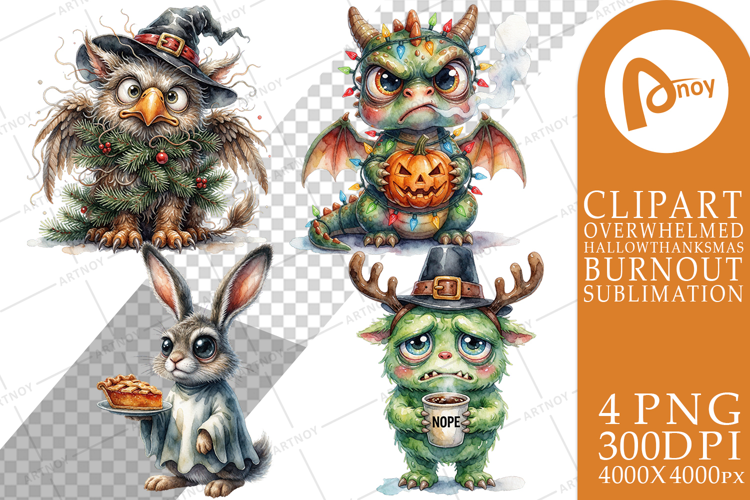 Grumpy Holiday Monsters Sublimation