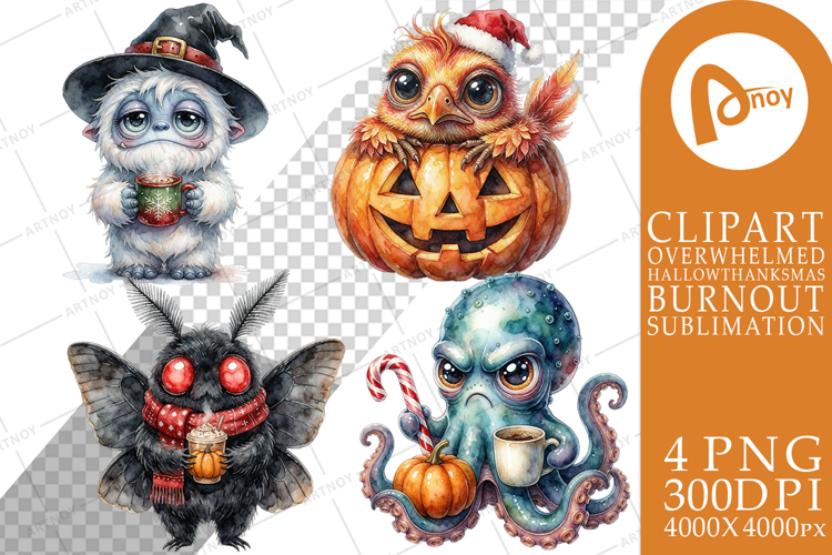 Grumpy Holiday Monsters Sublimation