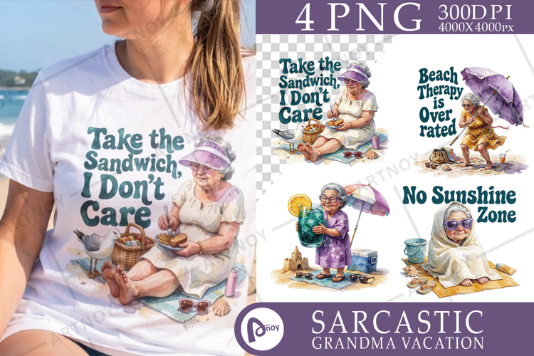 Grumpy Beach Grandma Sublimation