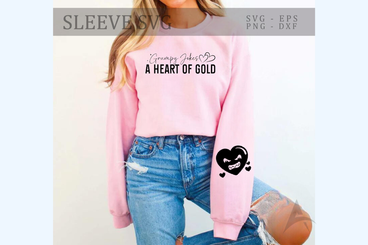 Grumpy jokes a heart of gold Sleeve SVG