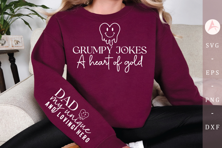 Grumpy jokes a heart of gold Sleeve SVG Design