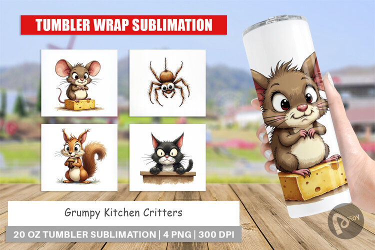Grumpy Kitchen Critters Tumbler example image 1