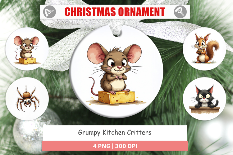 Grumpy Kitchen Critters Ornament