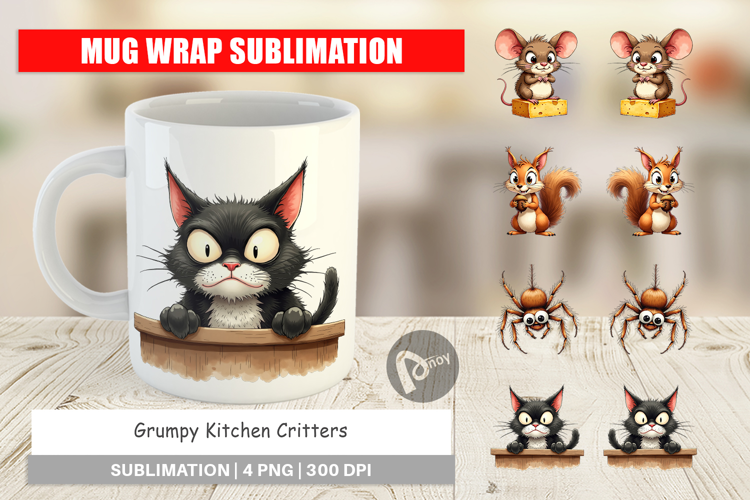 Grumpy Kitchen Critters Mug Wrap