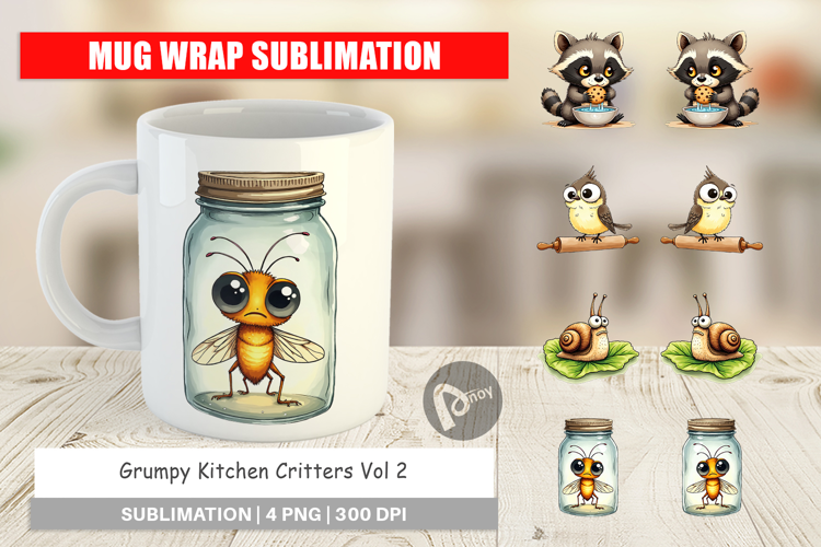 Grumpy Kitchen Critters Mug Wrap