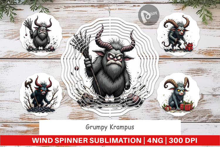 Wind Spinner Grumpy Krampus