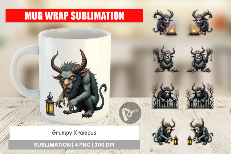 Mug Wrap Grumpy Krampus