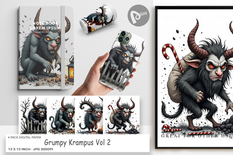 Digital Paper Grumpy Krampus