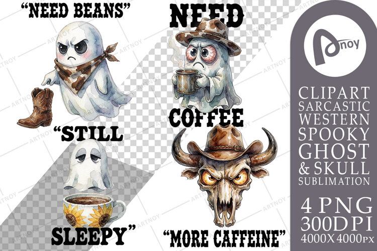 Grumpy Coffee Cowboy Sublimation example image 1