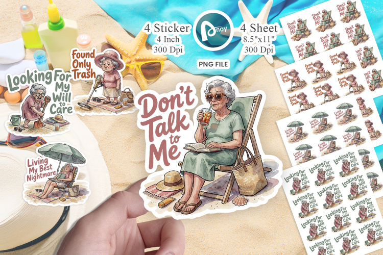 Grumpy Summer Nana Sticker