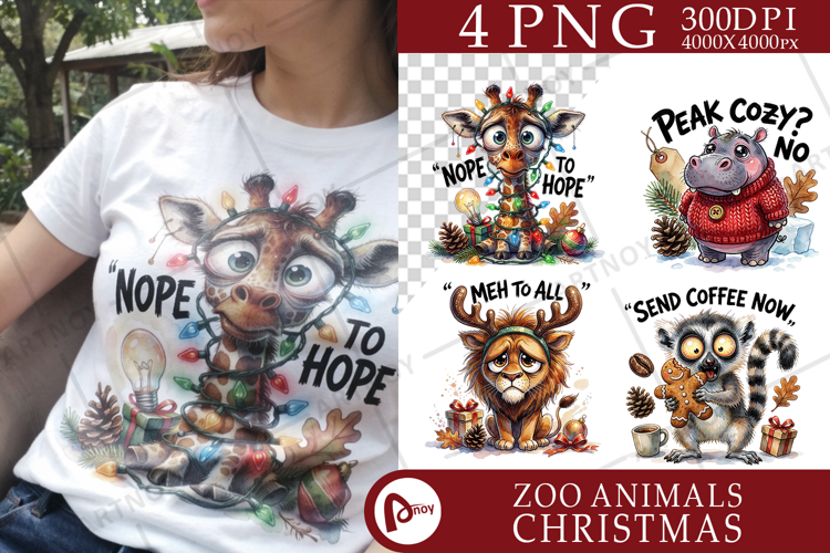 Grumpy Panicked Holiday Zoo Sublimation