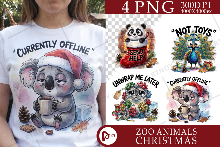 Grumpy Panicked Holiday Zoo Sublimation