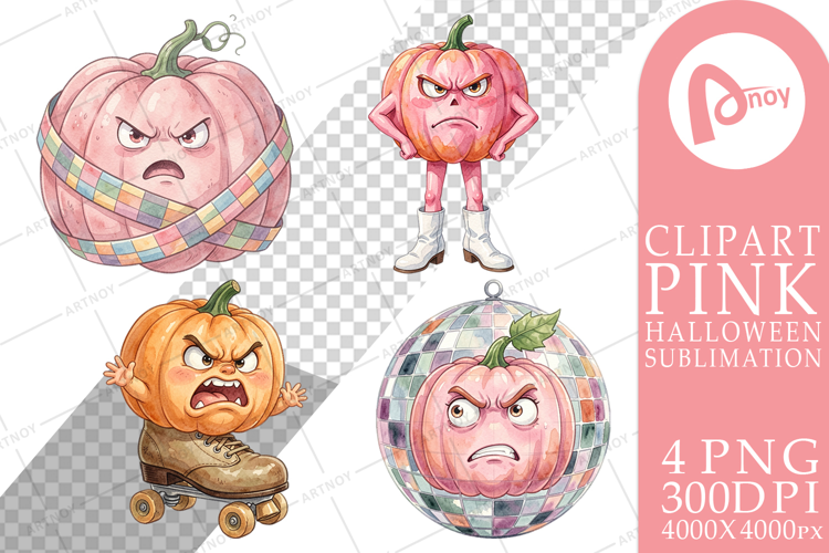 Grumpy Pink Pumpkin Sublimation