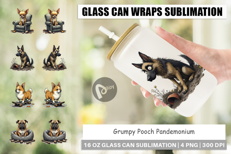 Glass Can Grumpy Pooch