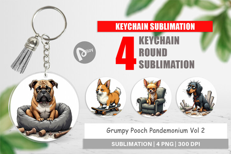 Keychain Grumpy Pooch example image 1